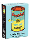 Andy Warhol Campbell's Tomato Soup can 100 piece shaped mini puzzle.