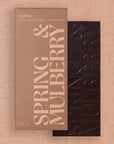Dark chocolate Coffee Date-Sweetend Chocolate by'Spring & Mulberry' on a beige background