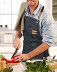 Waterproof and stain-proof canvas apron.