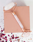 facial roller in rose quartz
