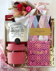 kadoo desk essential for her gift box. Gift items: christian lacroix notebook, chocolate, sol cup, cookie and more.