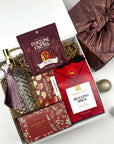 Gift set with Mulling Spice Cider Mix, Wildwood chocolate, hand soap, chocolate chip cookie and various treats
