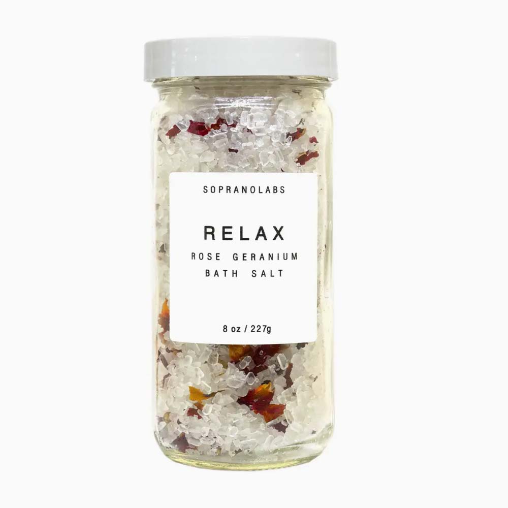 sopranolabs relax rose geranium bath salt