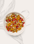 dona dance in yellow loose tea with turmeric, lemongrass, ginger, pink peppercorn