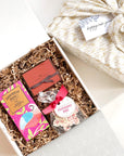 kadoo furoshiki corporate curated gift box with la maison du chocolat chocolates, shortbread house cookies, peppermint bark