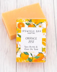ipswich bay soap co. orange zest soap bar with shea butter & olive oil