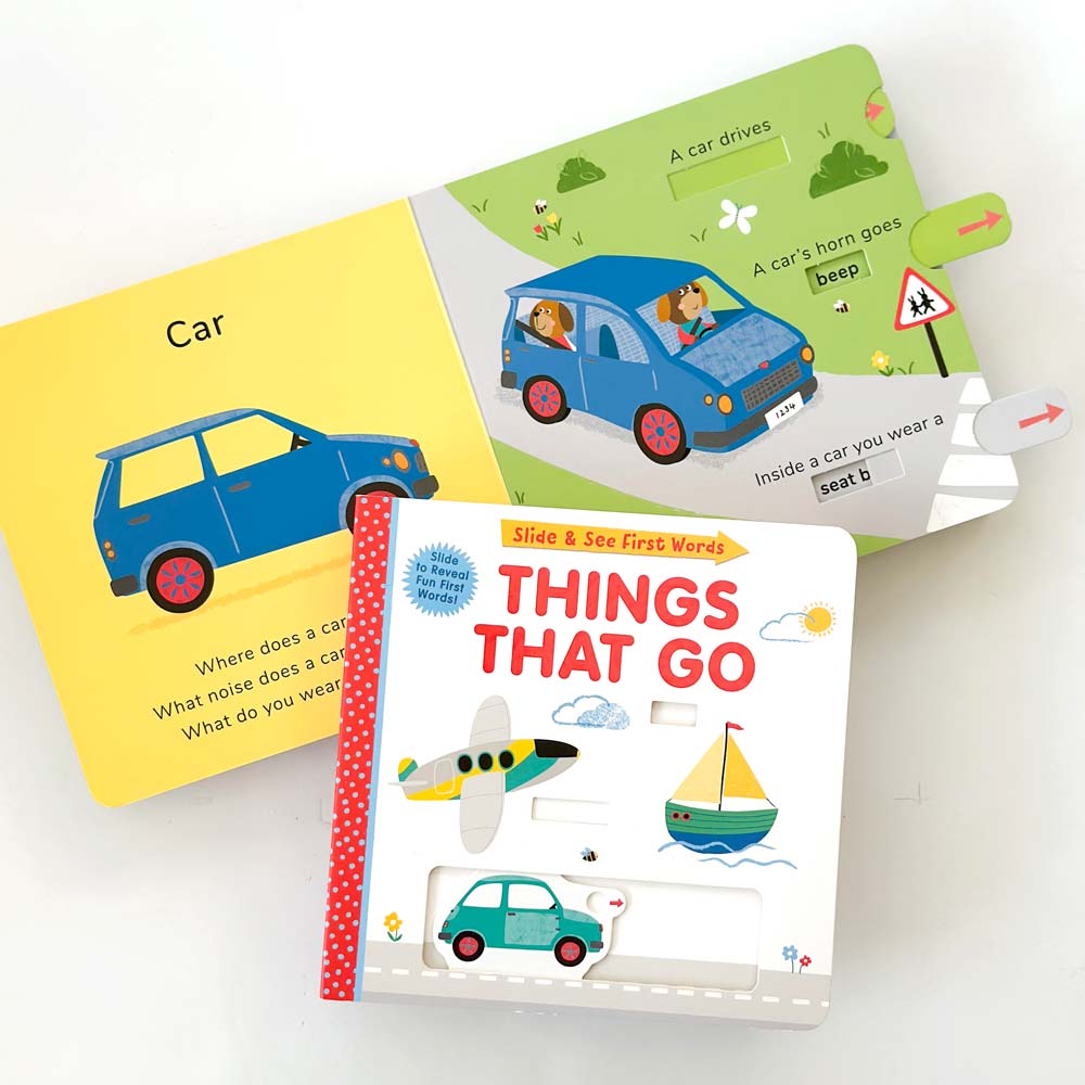 Things That Go Slide &amp; See First Words Board Book