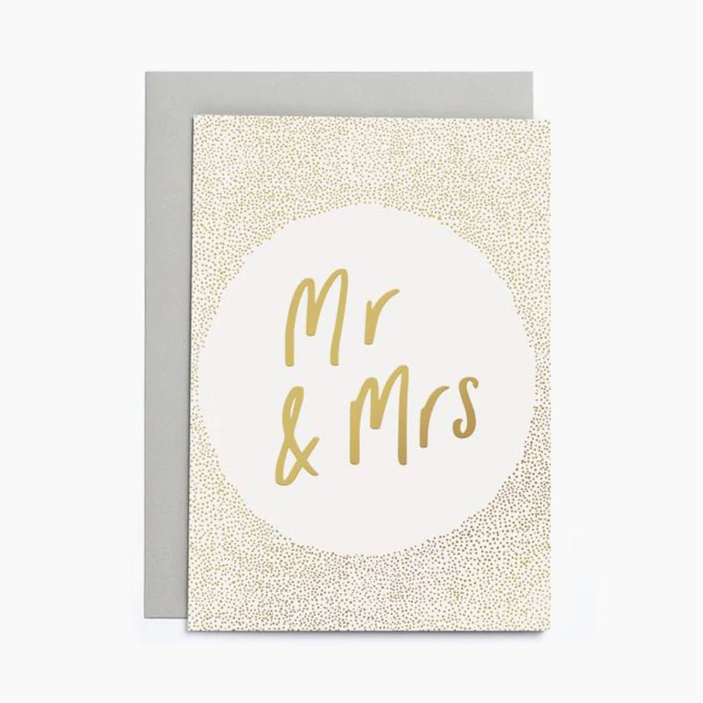 Mr & Mrs Letterpress Foil Notecard by Old English