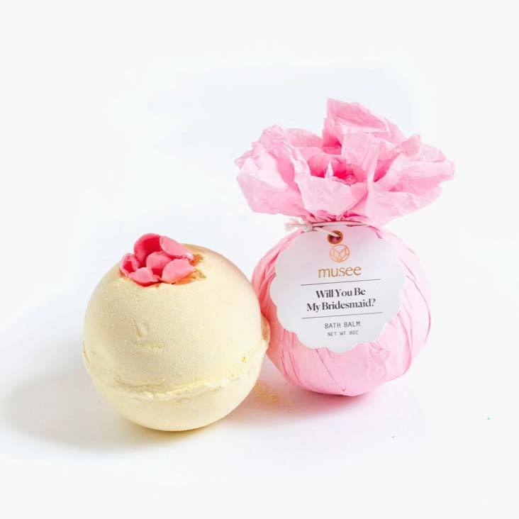 Will you be my bridesmaid bath balm by Musee bath.