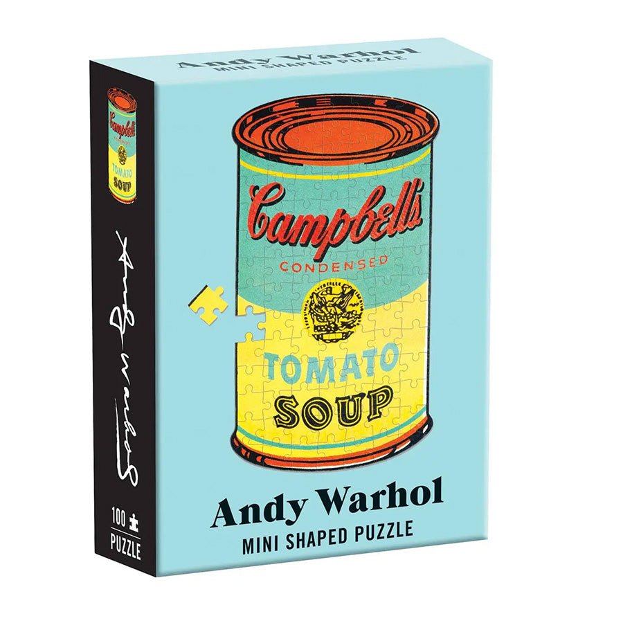 Andy Warhol Campbell&#39;s Tomato Soup can  100 piece shaped mini puzzle.
