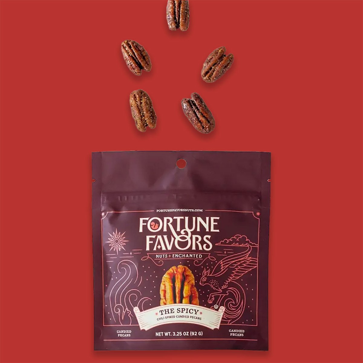 Fortune Favors spicy candied pecans.