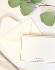 KADOO complimentary handwritten notecards in premium ivory paper with matching envelope.