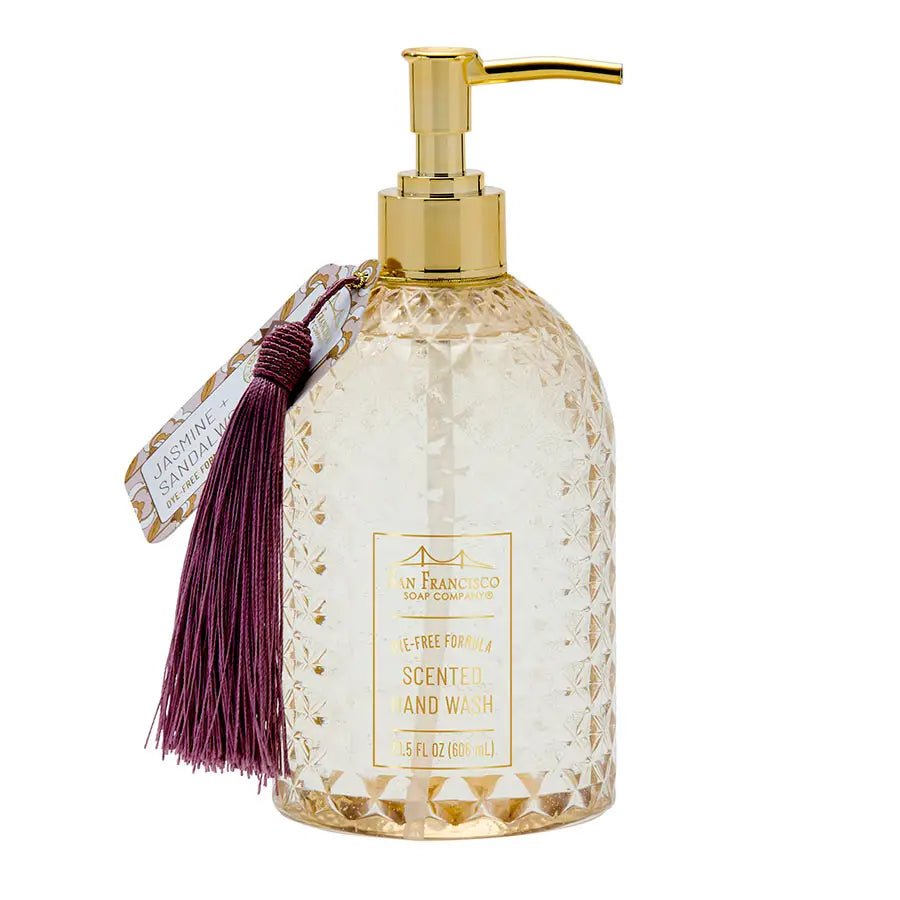 Botanical tassel jasmine and sandalwood hand soap by San Francisco Soap.