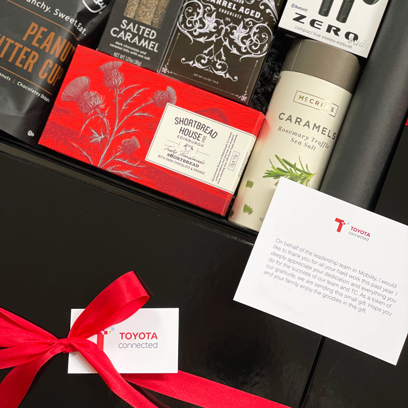 Toyota Personalized and customized Employee Appreciation Gift in color coordinated gifts.