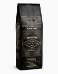 A bag of A&P original whole bean coffee in black packaging with elegant gold geometric illustrations shown against a clean white background.