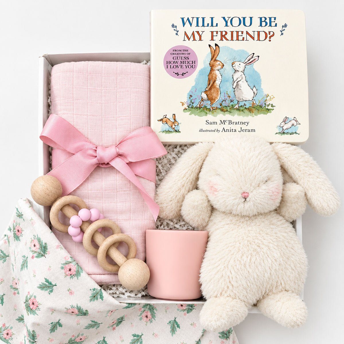 Curated Baby Girl Bunny Friend Gift Box - KADOO