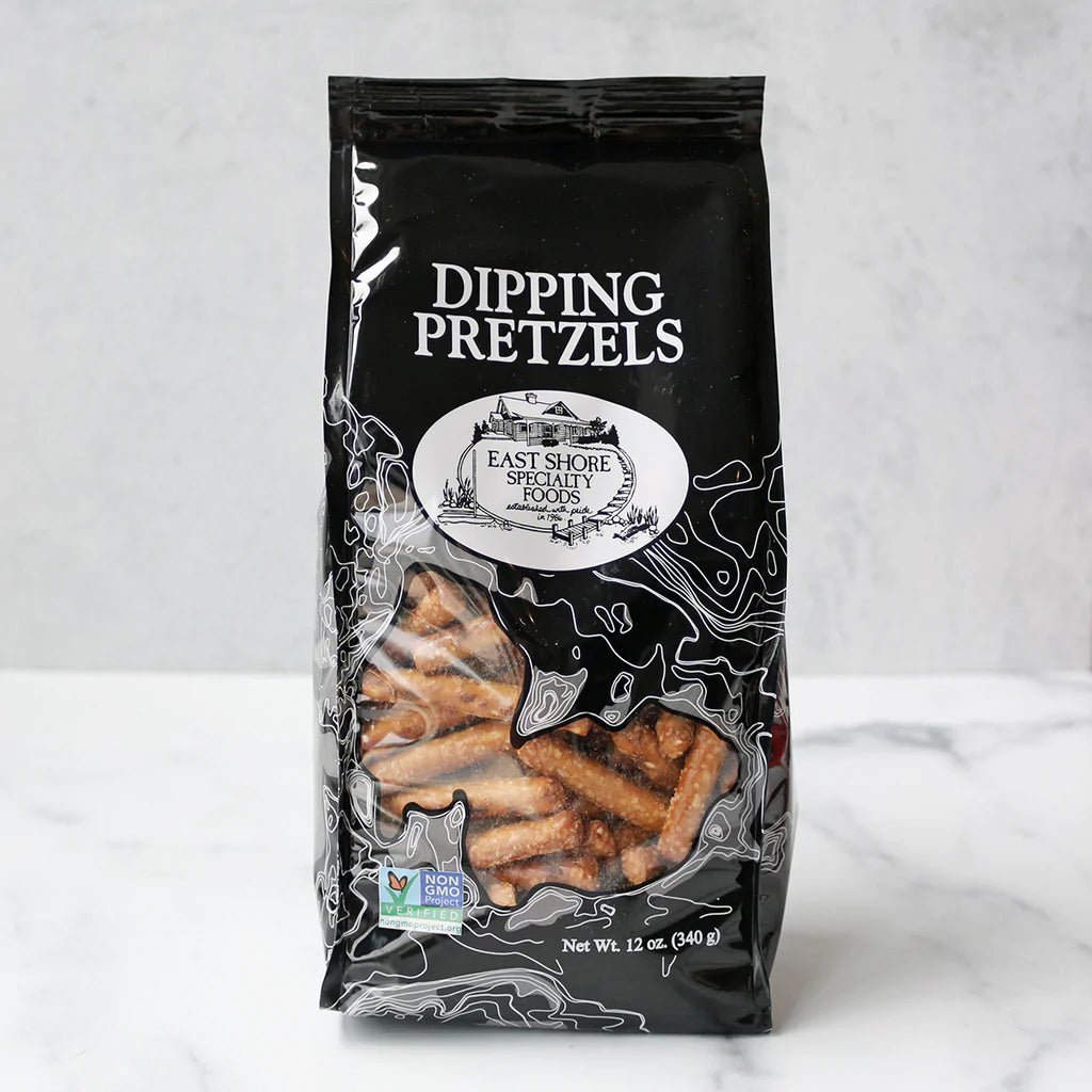 east shore specialty food dipping pretzels.