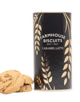 Farmhouse Biscuits Caramel Latte in Black and Gold container