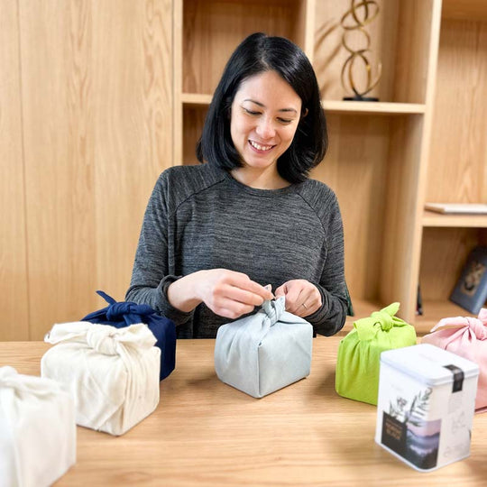 KADOO personel wrapping Furoshiki fabric gift box.