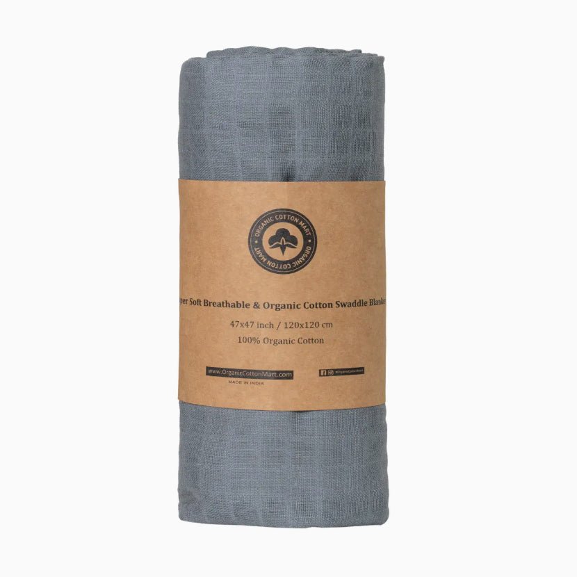 bundle of swaddle blanket in gray color