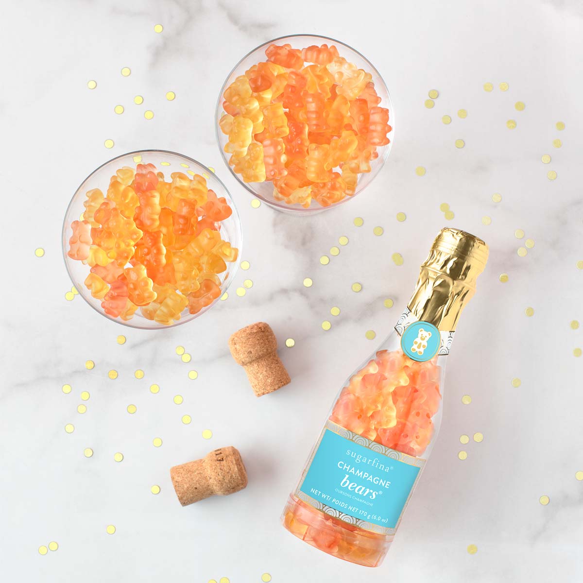 sugarfina champagne bears for any celebration such as birthday, wedding, graduation and more.
