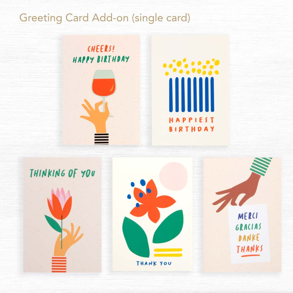 greeting card: cheers, happy birthdays, thank you and more