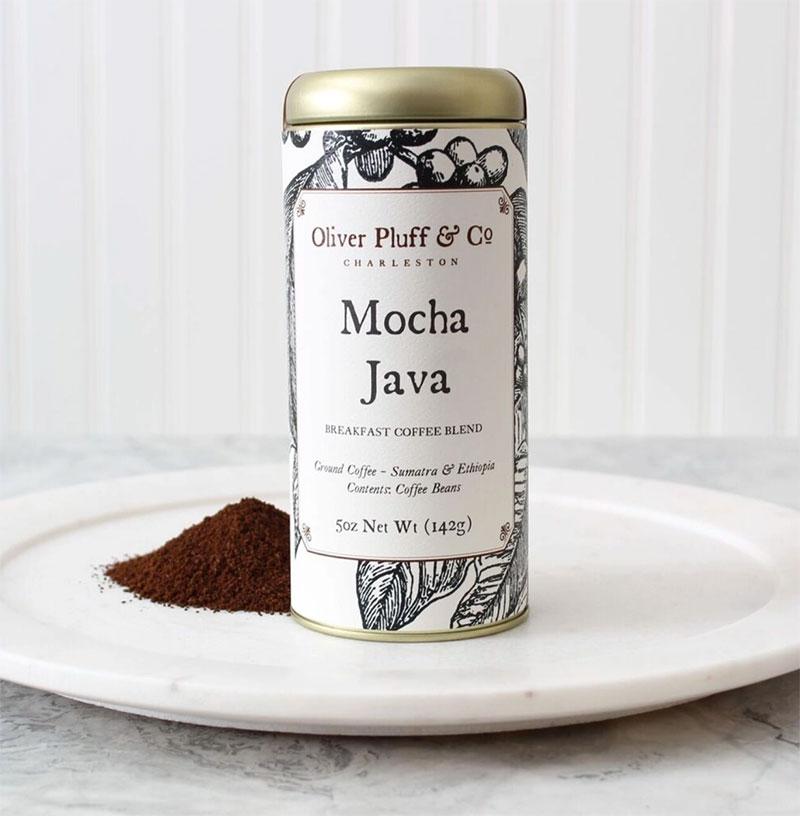 Oliver Pluff & Co Mocha Java Coffee. Breakfast coffee blend from Sumatra & Ethiopian.