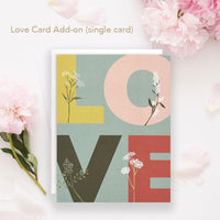 Love Notecard by June and December. Recycled card stock + envelopes made from 100% post-consumer waste. Made in USA