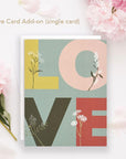 Love Notecard by June and December. Recycled card stock + envelopes made from 100% post-consumer waste. Made in USA