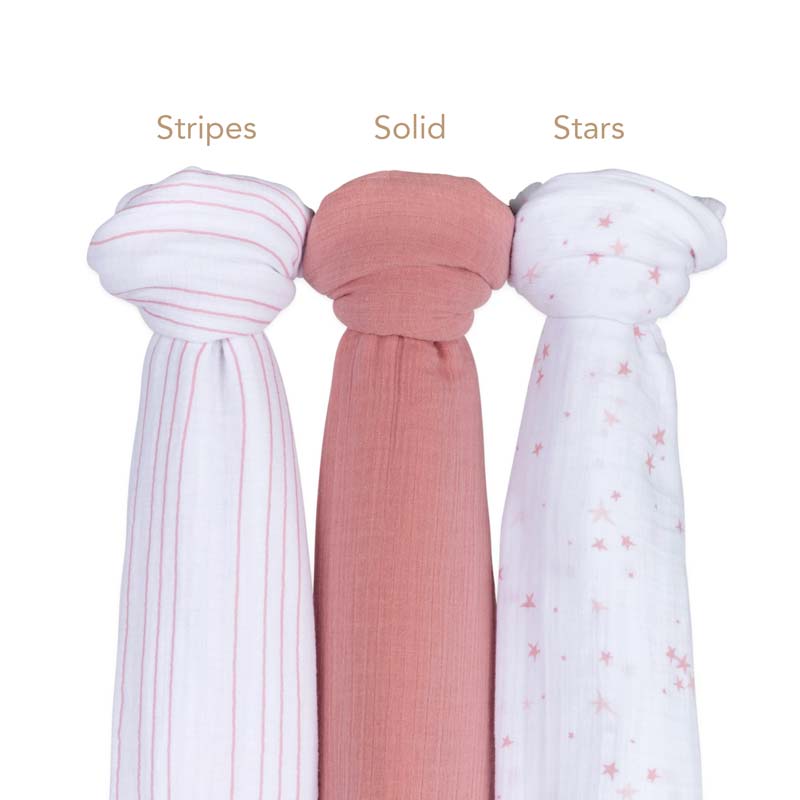 Soft Cotton Muslin Swaddle Blanket by Ely's & Co. Breathable and comfortable for better and longer sleep for baby.