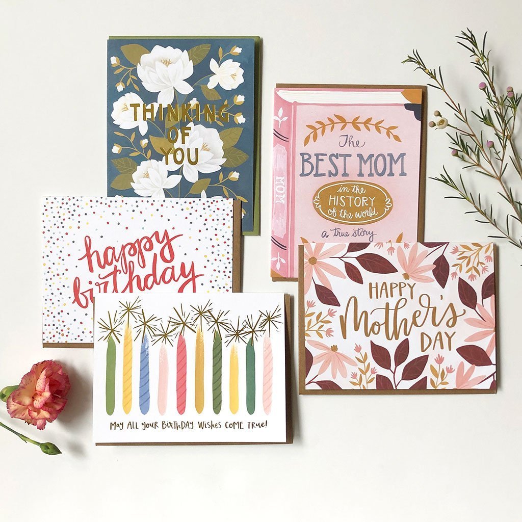 Choose notecards greeting to insert in KADOO gift box: Happy birthday, Happy Mother’s Day, or Thinking of you.