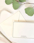 KADOO complimentary handwritten notecards in premium ivory paper with matching envelope.  