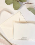 KADOO notecard complimentary in ivory thick paper.