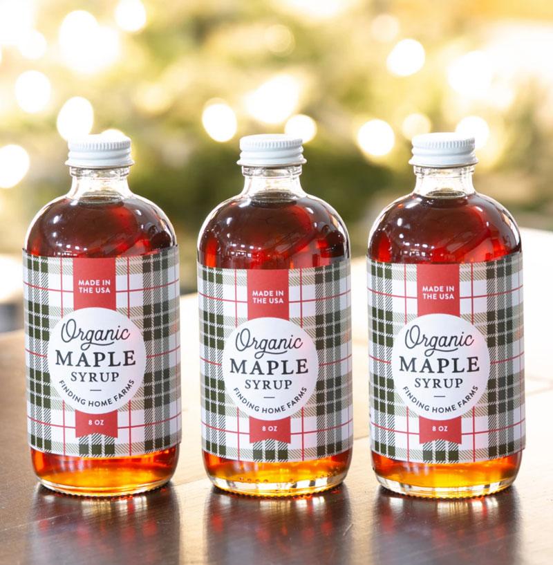 finding home farms holiday organic maple syrup made in the usa.