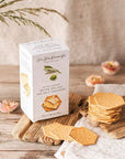 the fine cheese co extra virgin olive oil and sea salt crackers.