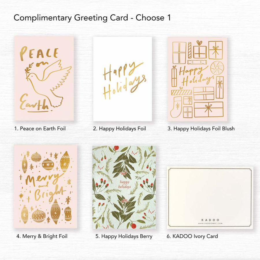 holiday greetings cards: happy holidays, merry & bright, peace and more