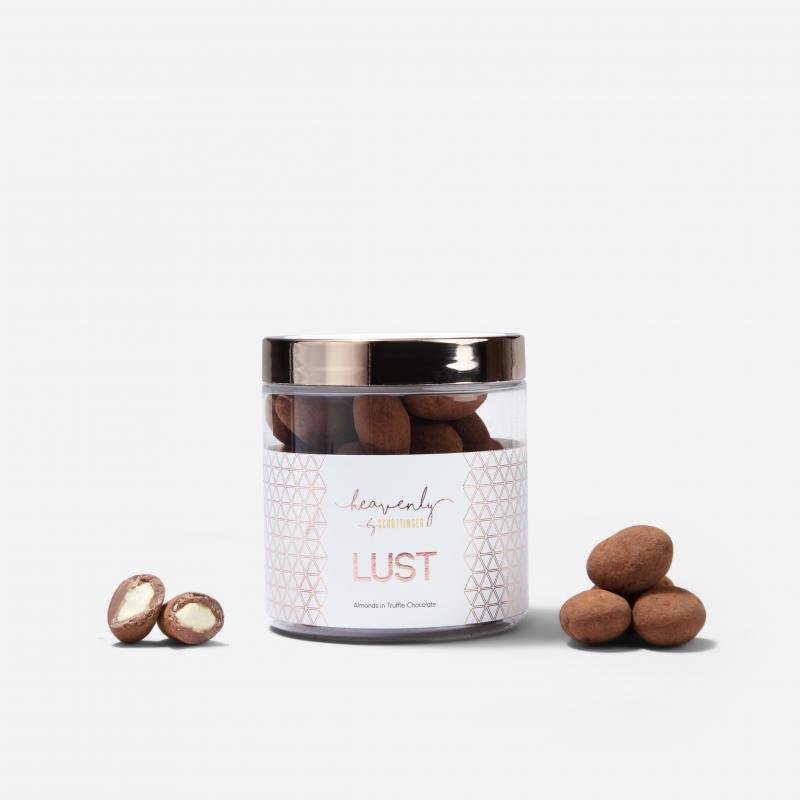 heavenly by schottinger lust almond chocolate truffles.