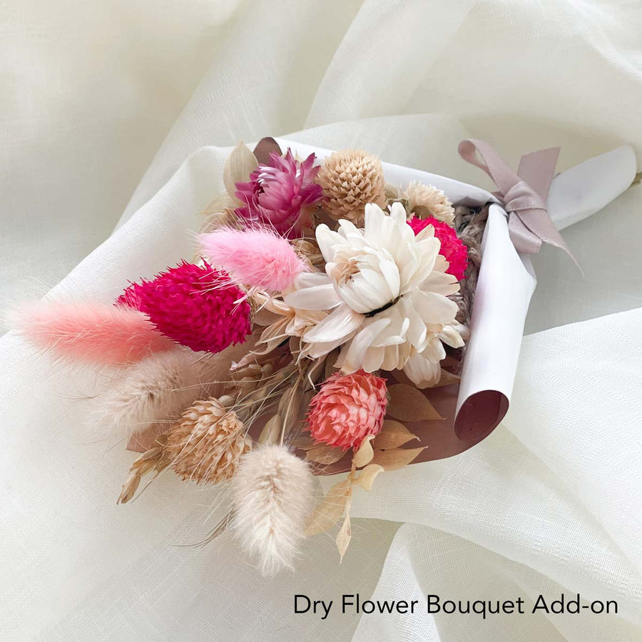dry dried flower bouquet add on option by smitten blooms.