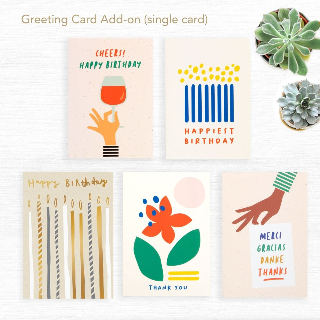 greeting cards: cheers, happy birthday, thank you & more