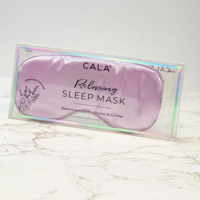 relaxing silk eye sleep mask with lavender infused.