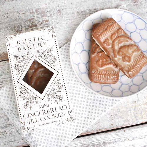 rustic bakery mini gingerbread tile cookies.