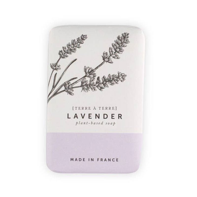 lavender exfoliating plant based soap made in france from terre a terre.