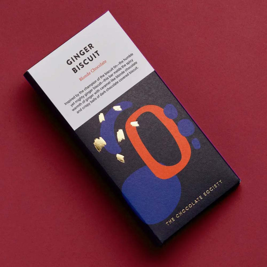 the chocolate society ginger biscuit chocolate bar.