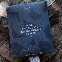the chocolatier machu picchu coffee milk chocolate bar.